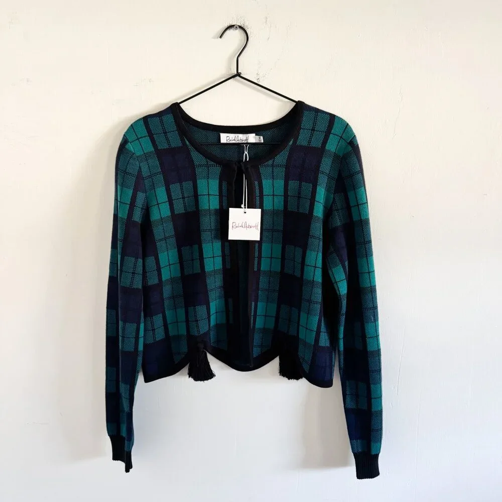 NWT Rachel Antonoff Blackwatch Plaid Clara Cardigan M